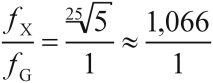 f_X/f_G=(5^(1/25))/1=1,066…/1