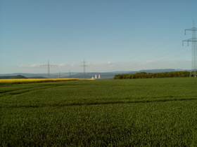 … und nach Nordosten mit Kernkraftwerk Grohnde