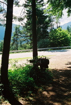 längere Pause an der Straße zum Gampenpass inklusive einem Gang ins Gebüsch