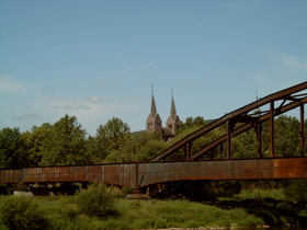 Zoom auf die Türme der Klosterkirche Corvey