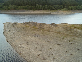 Niedrigwasser im Okerstausee