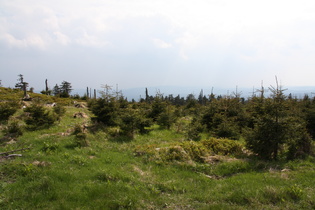 knapp unterhalb des Gipfels Blick nach Süden