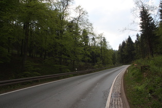die erste Serpentine oberhalb des Steinbruchs bei Waltershausen