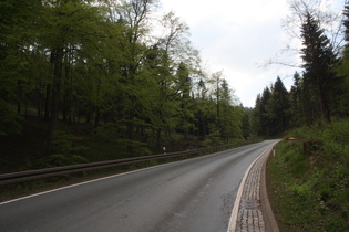 die erste Serpentine oberhalb des Steinbruchs bei Waltershausen