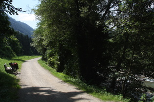 Radweg im Vorderpasseier, Blick flussabwärts