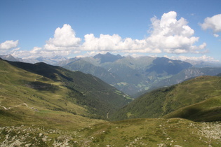 Penser Joch, Nordrampe, Blick ins Pfitscher Tal