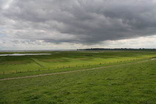 bei Petersgroden, Blick von der Deichkrone nach Osten