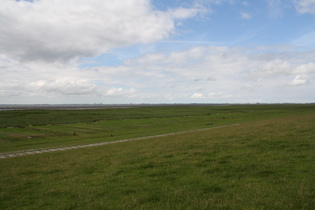 Blick vom Deich bei Augustgroden über das Seefelder Watt nach Nordwesten