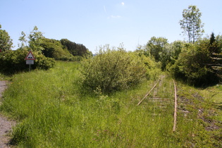 stillgelegte Bahntrasse in Rommerode, Blick nach Süden