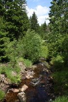 die Radau östlich der Baste-Siedlung, Blick flussabwärts