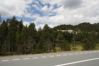 Blick zum oberen Ende der Südostrampe des Ofenpasses