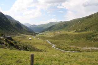 der Flüelabach oberhalb der Waldgrenze, Blick flussabwärts