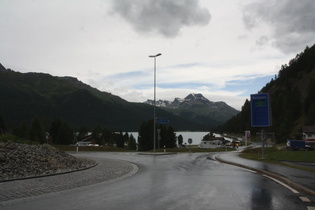 Blick über den Silvaplanersee auf den Piz da la Margna