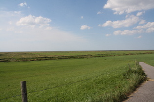 zwischen Spieka-Neufeld und Berensch, und Blick nach Nordwesten über die Nordsee auf Neuwerk