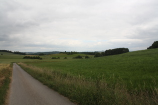 im ersten Anstieg der Tour nach Laubach, Blick nach Osten