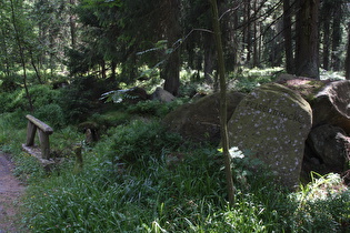 die Felsenbrücke über die Abbe, Blick nach Süden