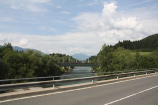 die Gail bei Müllnern, Blick flussaufwärts …