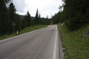 Ostrampe des Passo di Falzarego, Blick nach Westen