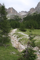 der Rio Lagazuoi, Blick flussaufwärts