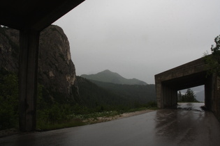 Blick nach Süden in den Regen