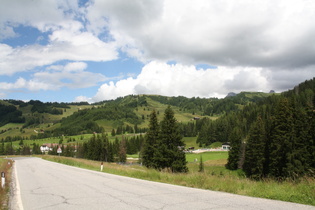 Blick auf das Skigebiet westlich von Corvara