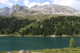 Blick über den Obersse nach Norden auf die montane Baumgrenze