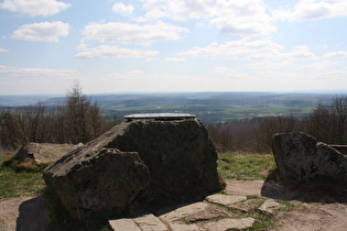 eine Steingruppe auf der Südseite des Gipfels …