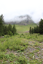 Serpentinen der Ostrampe, dahinter der Glatten in Wolken