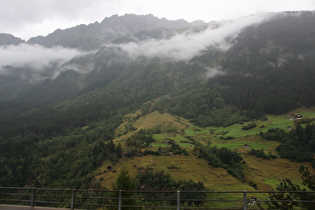 Wassen, südlicher Ortsausgang, Blick auf die Diederberge