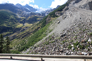 <br>"Bergsturz von Randa" dahinter Weisshorn und Bisgletscher