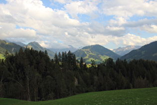 etwas weiter oben, Blick nach Süden über den tief eingeschnittenen Chouflisbach