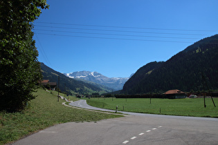 Südrand von Sankt Stephan, Blick talaufwärts auf den Wildstrubel