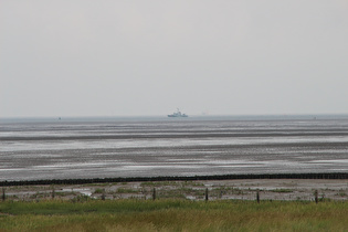 Zoom über das Wanger Watt auf die Nordsee