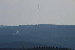 Zoom auf die B4 und den Sendemast bei Torfhaus