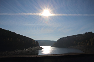 Blick von der Hauptstaumauer über den Okerstausee