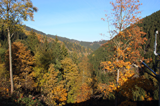 Blick von der Hauptstaumauer talabwärts