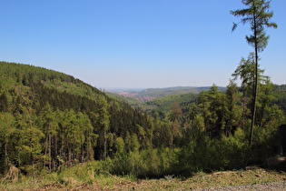 Weg oberhalb der Steinernen Renne, Blick nach Osten