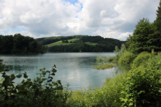 Blick über den gut gefüllten Hennesee nach Nordwesten