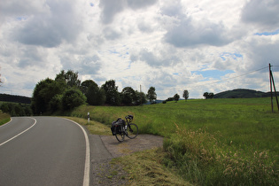 Pass zwischen Nierentrop und Dorlar, Passhöhe, Blick nach Südwesten …