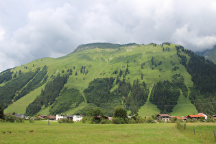 Blick auf Häselgehr und den Pfeiler