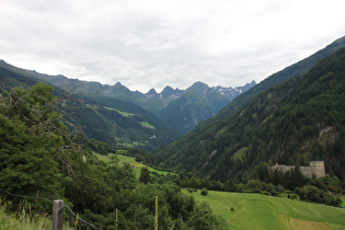 zwischen Kauns und Kaunerberg; Blick auf Kaltenbrunn, Burg Berneck und den Kaunergrat