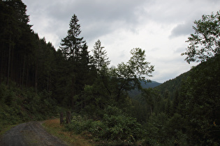 Steilstück, oberes Ende, Blick bergab …