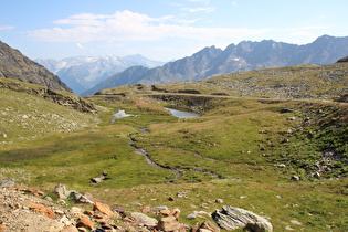 Blick nach Süden auf Gruppo dell'Adamello und Gruppo Sobretta-Gavia