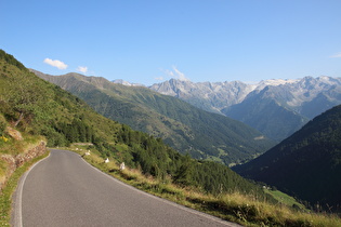 knapp oberhalb der montanen Waldgrenze, Blick ins Valle delle Messi