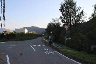 tiefstgelegener Punkt der Tour, Etsch-Radweg südlich von Bozen