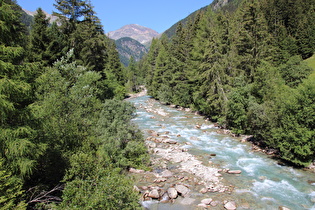 die Schwarzach westlich von Erlsbach, Blick flussaufwärts …