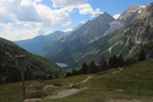 Blick ins Antholzer Tal — Wieso sollte jemand den Wanderweg mit dem Fahrrad runter wollen?