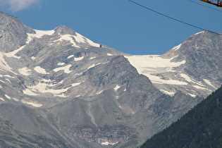 Zoom auf die Schwarzensteinhütte und den Tribbachkees