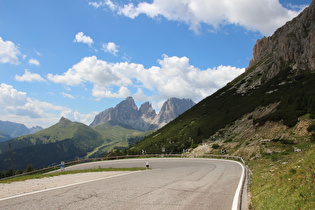 Blick auf Col Rodella und Langkofelgruppe