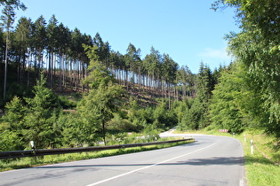 Kehre in der Abfahrt von Essentho nach Niedermarsberg